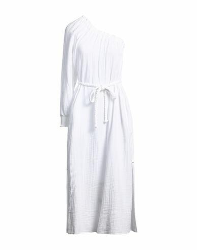 Xírena Woman Midi dress White Cotton Cover