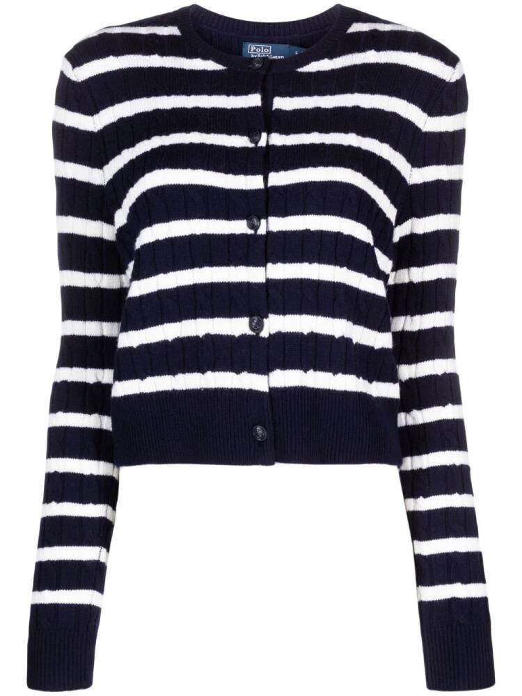 Polo Ralph Lauren stripe-print knit cardigan - Blue Cover