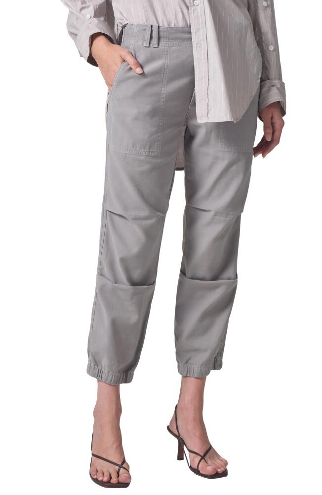 Citizens of Humanity Agni Crop Twill Utility Trousers in Taupe Cover