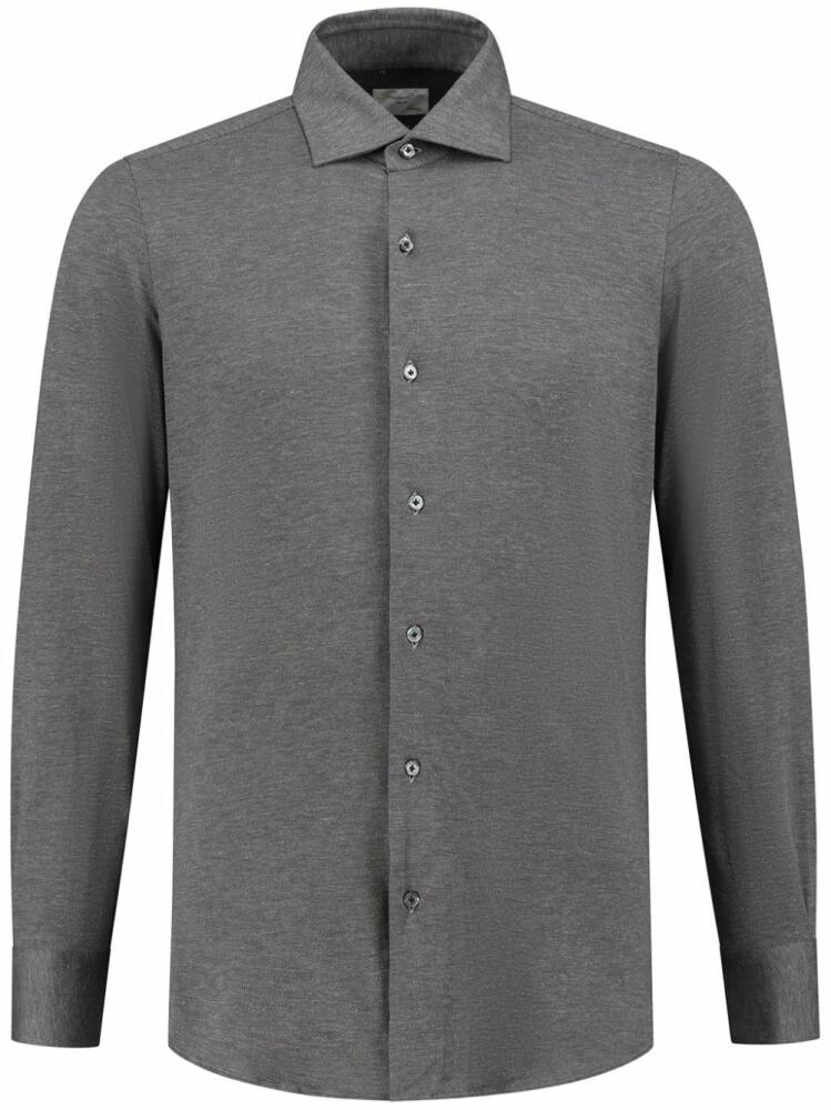 Finamore 1925 Napoli long-sleeved cotton-blend shirt - Grey Cover