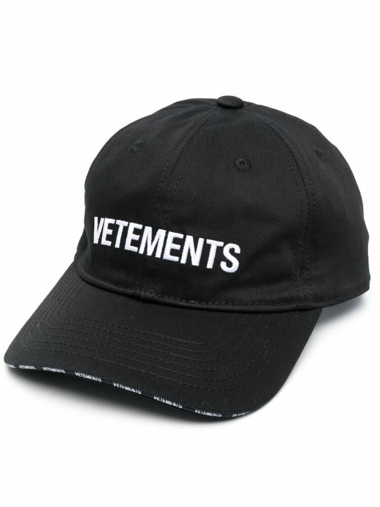 VETEMENTS logo-print baseball cap - Black Cover