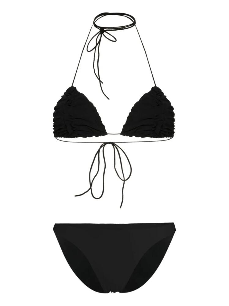 Amazuìn Janin ruffle-trim bikini set - Black Cover