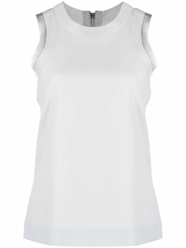 sacai zipped-back round-neck tank top - Grey Cover