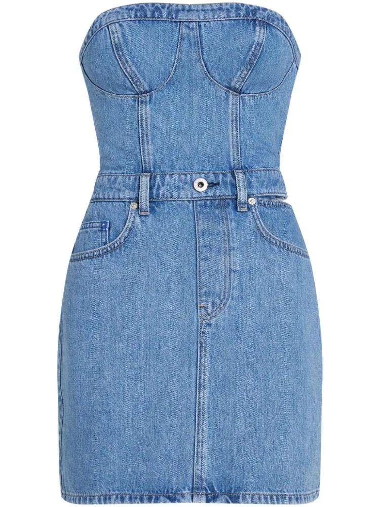 Karl Lagerfeld Jeans bustier-style cut-out denim minidress - Blue Cover