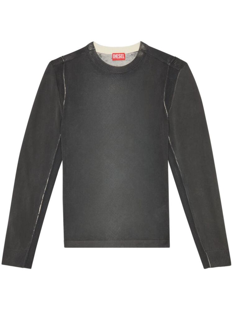 Diesel faded effect fine-knit jumper - Black Cover