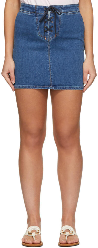 See by Chloé Blue Denim Miniskirt Cover