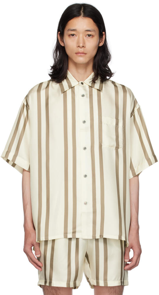 John Elliott Off-White Striped Shirt Cover