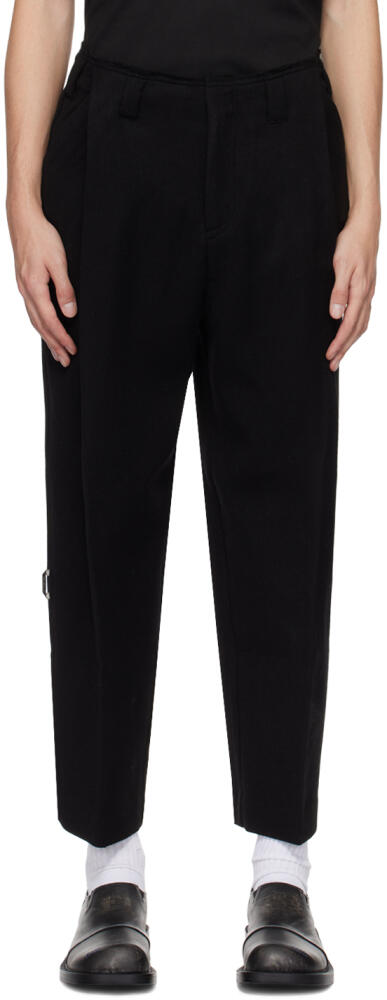 ADER error Black Raw Edge Trousers Cover