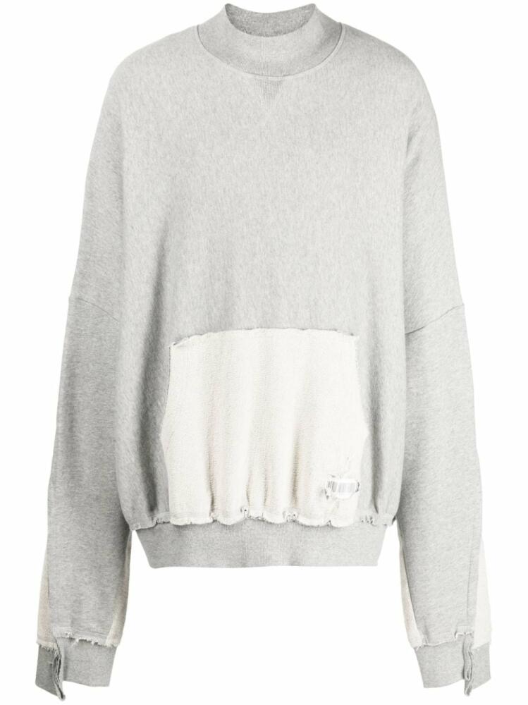 Mostly Heard Rarely Seen exposed-seam brushed cotton sweatshirt - Grey Cover