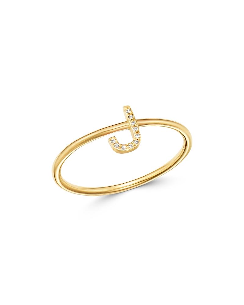 Zoe Lev 14K Yellow Gold Initial Diamond Ring Cover