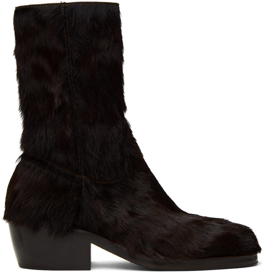 Dries Van Noten Brown Square Toe Boots Cover