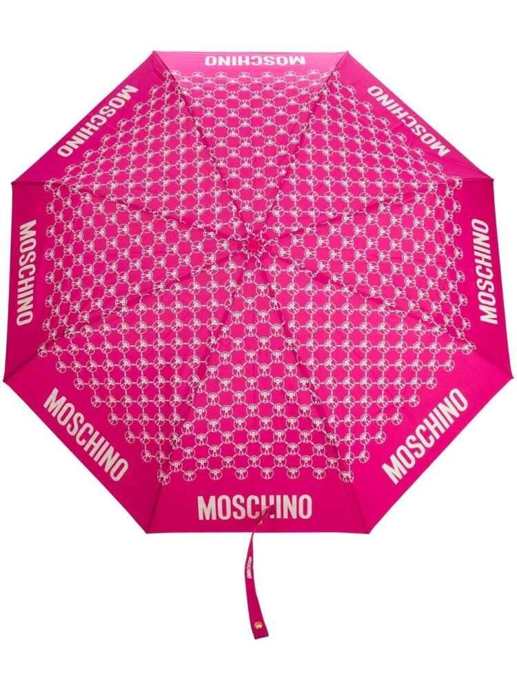 Moschino monogram-print umbrella - Pink Cover