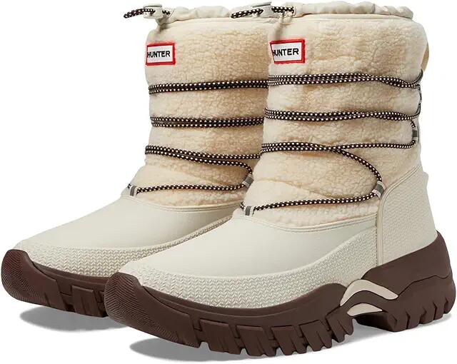 Hunter Wanderer Short Sherpa Snow Boot (White Willow/Brown Bolt) Women's Boots Cover