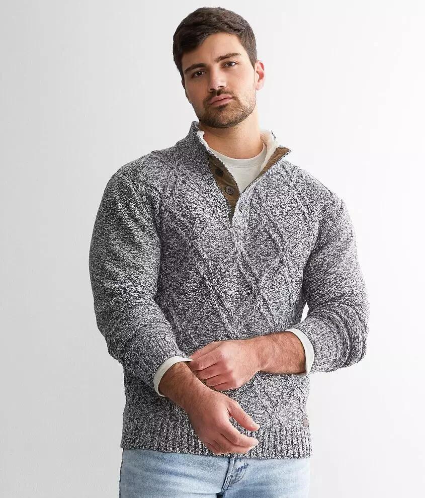 Outpost Makers Cable Knit Henley Sweater Cover