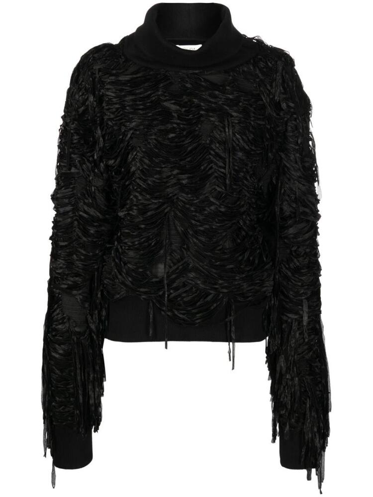 QUIRA fringed long-sleeve jumper - Black Cover