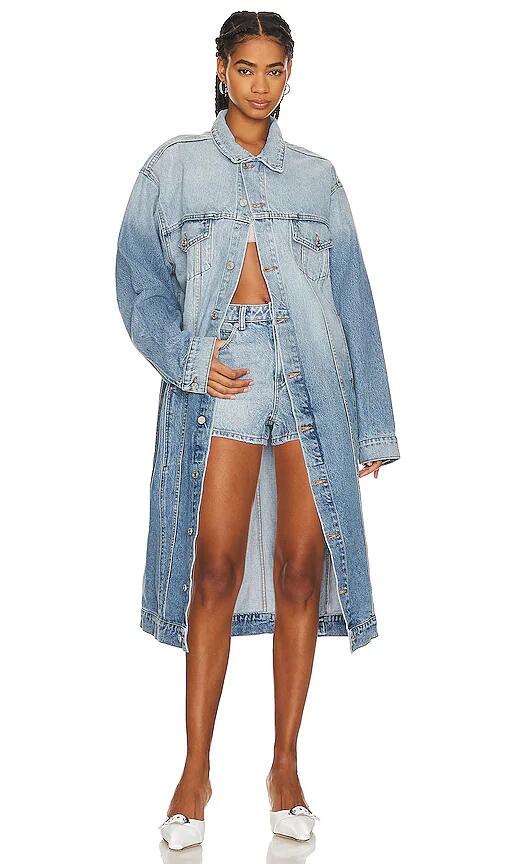 EB Denim Webster Trench in Denim-Light Cover