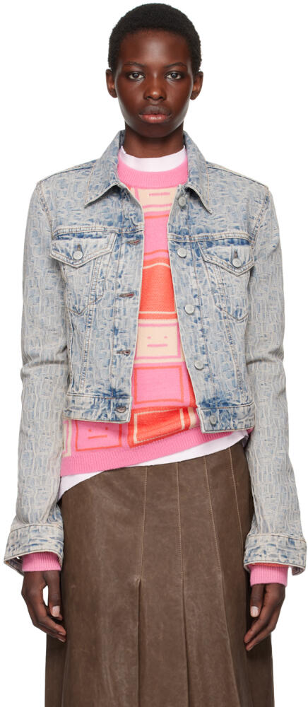 Acne Studios Blue Rose Monogram Denim Jacket Cover