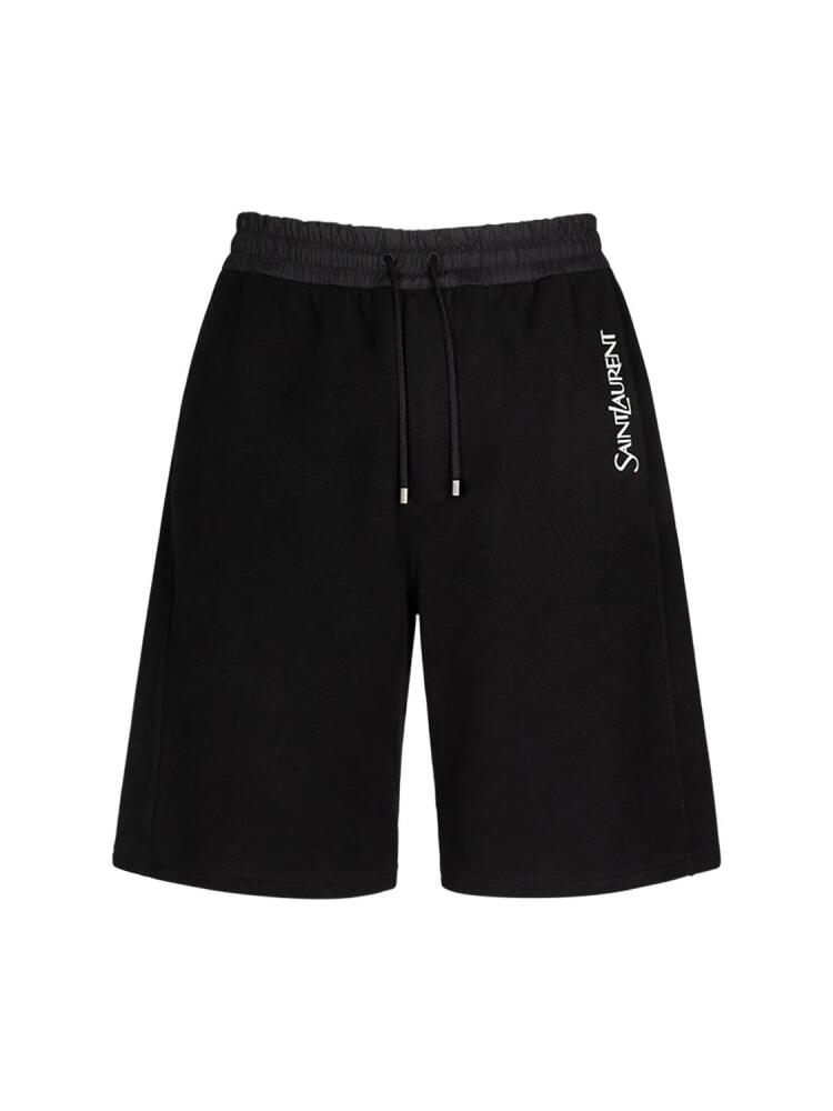 SAINT LAURENT Large Logo Cotton Shorts Cover