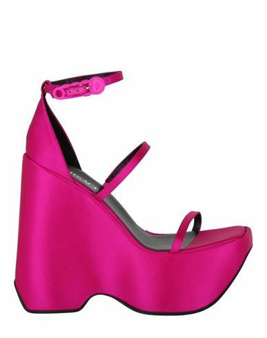 Versace Platform Wedge Sandals Woman Sandals Pink Viscose Cover