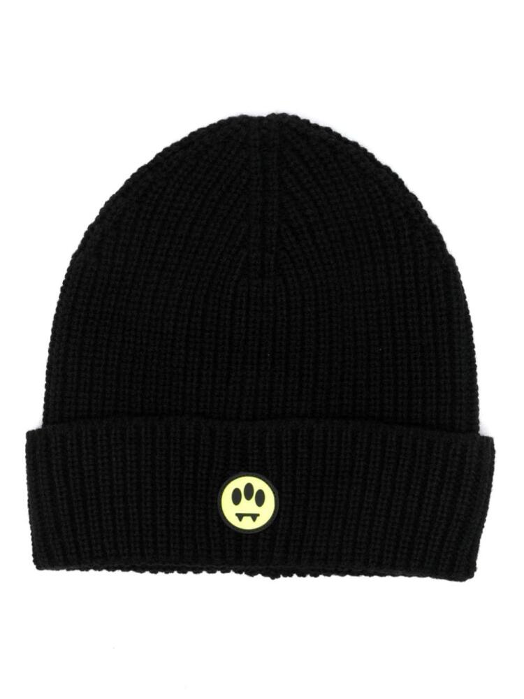 BARROW logo-patch ribbed-knit beanie - Black Cover