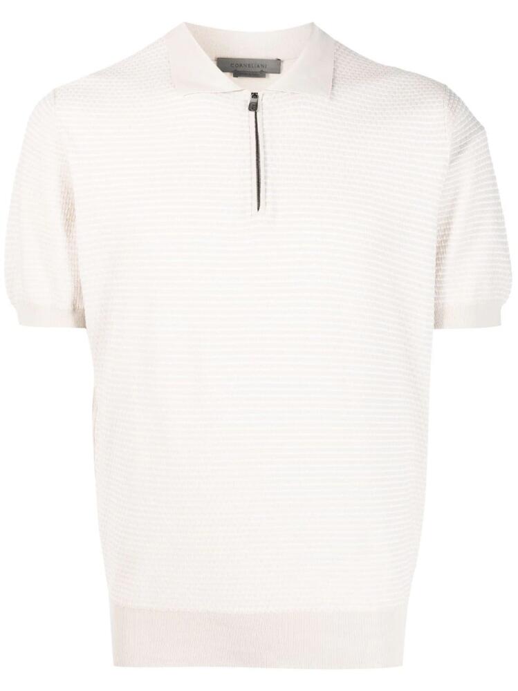 Corneliani zip-up polo shirt - Neutrals Cover