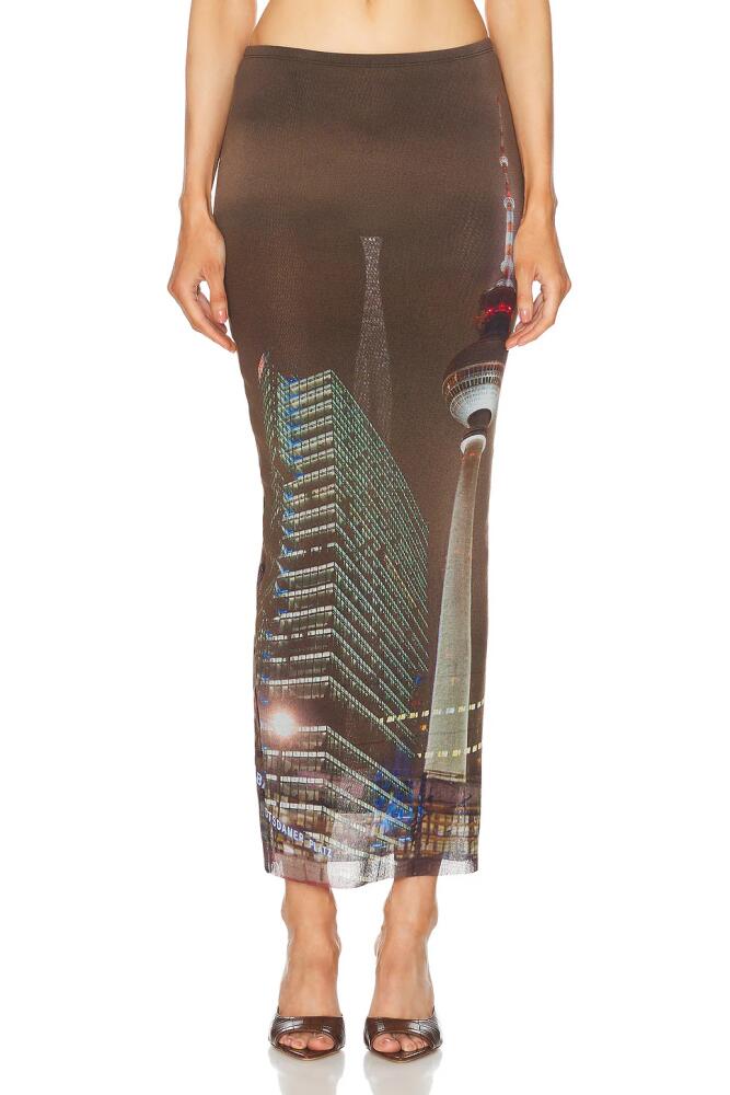 Jean Paul Gaultier X Shayne Oliver Mesh City Long Skirt in Brown Cover