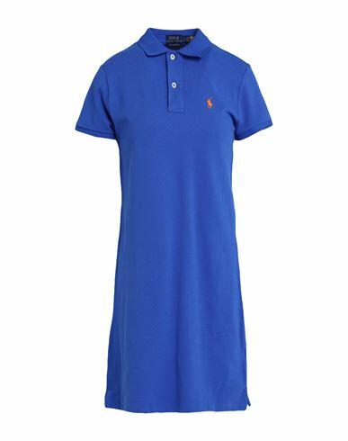 Polo Ralph Lauren Cotton Mesh Polo Dress Woman Mini dress Blue Cotton Cover