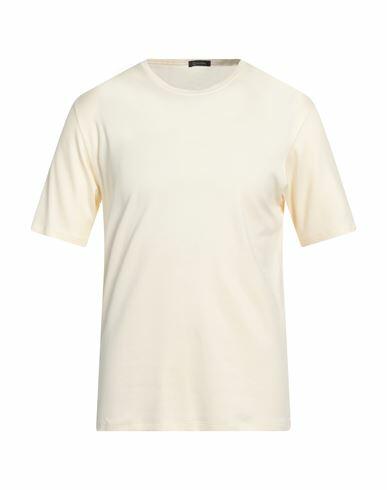 Cruciani Man T-shirt Light yellow Cotton Cover