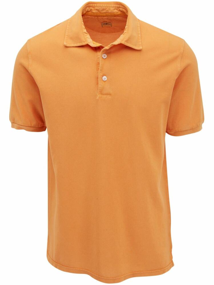 Fedeli short-sleeve cotton polo shirt - Orange Cover