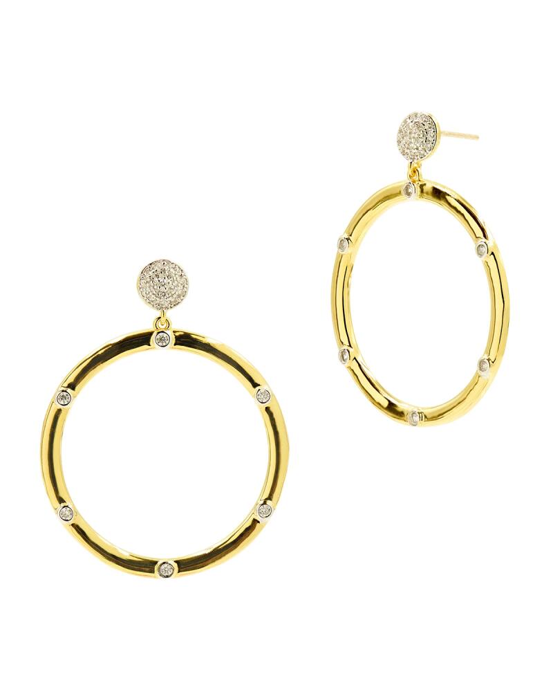 Freida Rothman Radiance Open Drop Earrings, Gold Cover