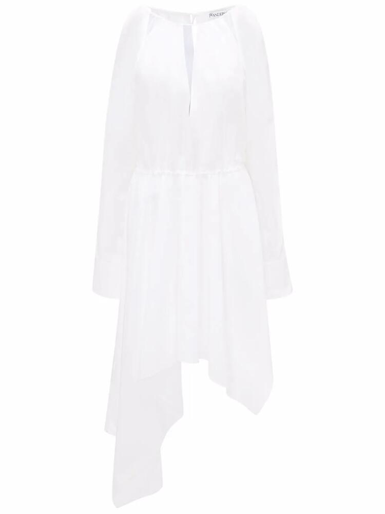 JW Anderson cold-shoulder asymmetric midi dress - White Cover