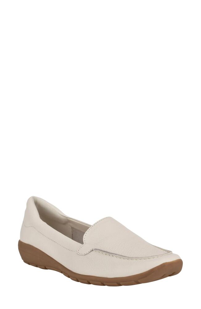 Easy Spirit Abide Loafer - Wide Width Available in Chic Cream Leather Cover