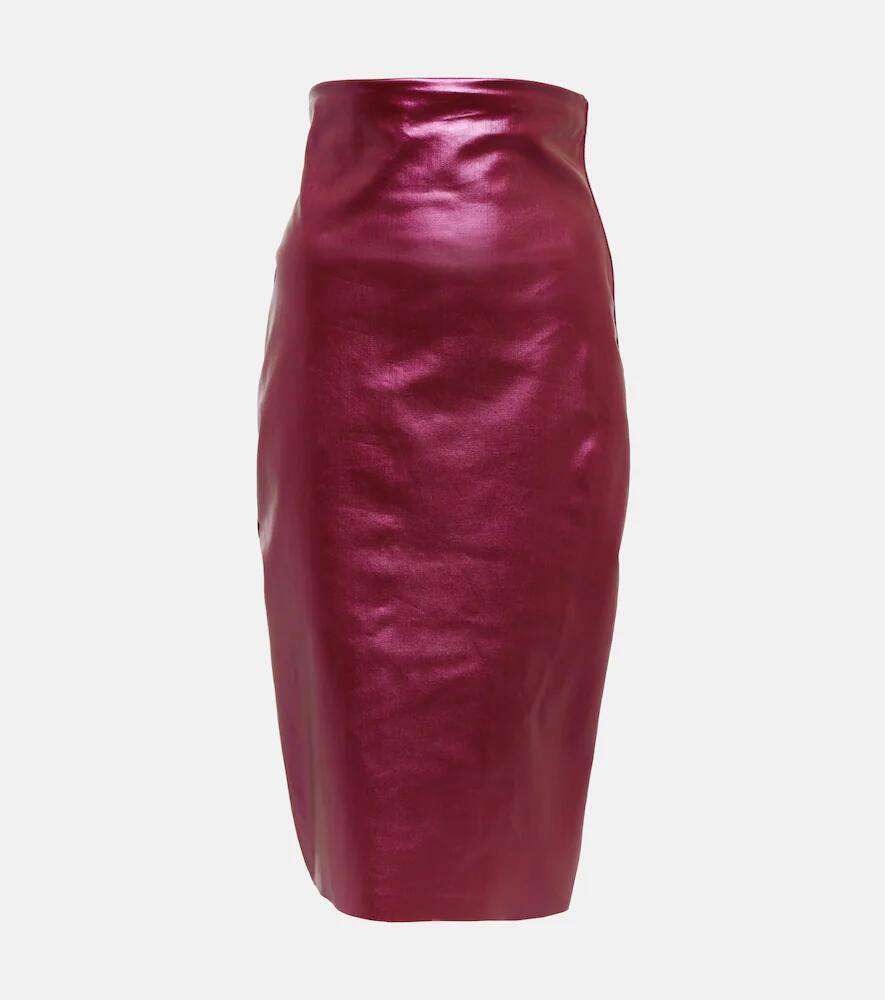 Rick Owens Metallic denim midi skirt Cover