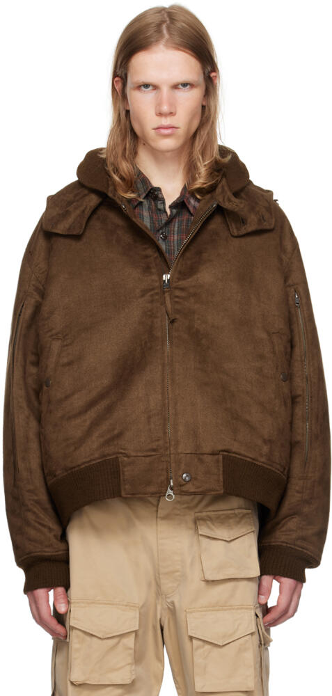 Engineered Garments Brown LL Faux-Suede Bomber Jacket Cover