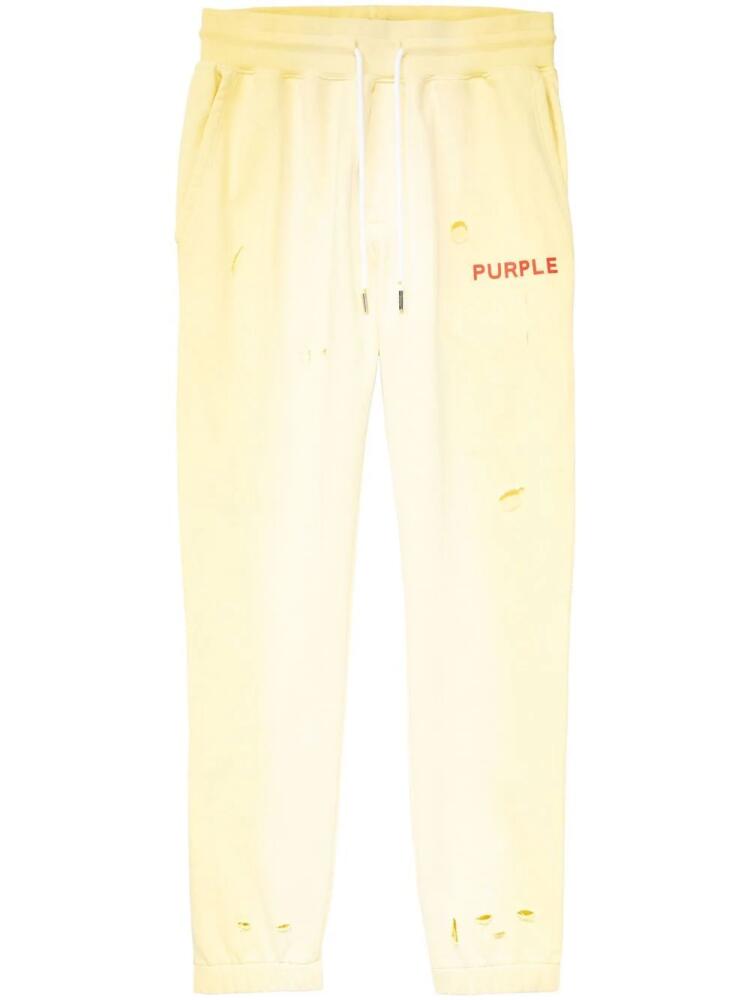 Purple Brand logo-print track pants - Yellow Cover