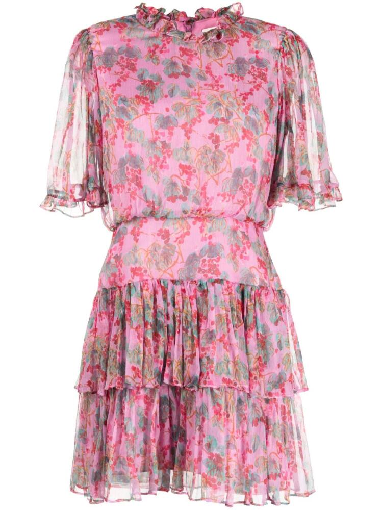 Saloni Ava floral-print silk dress - Pink Cover