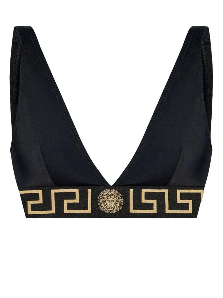 Versace logo-underband bikini top - Black Cover