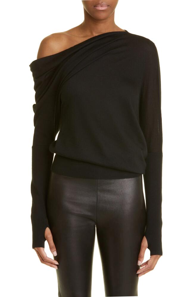 TOM FORD Off the Shoulder Cashmere & Silk Sweater in Black Cover