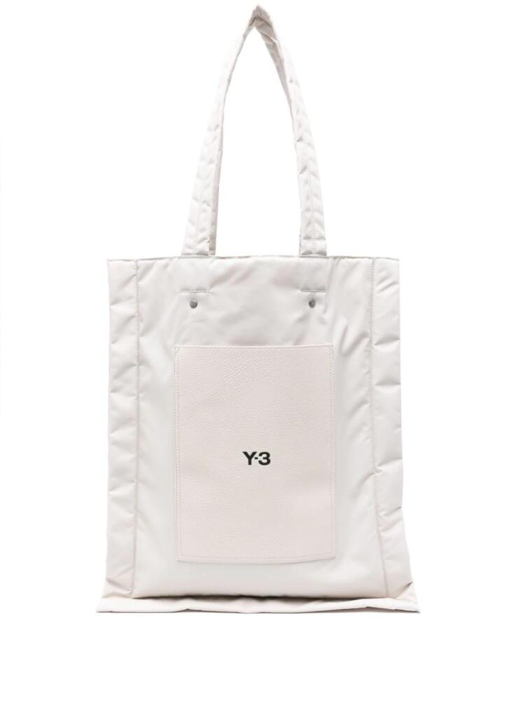 Y-3 logo-print padded tote bag - Neutrals Cover