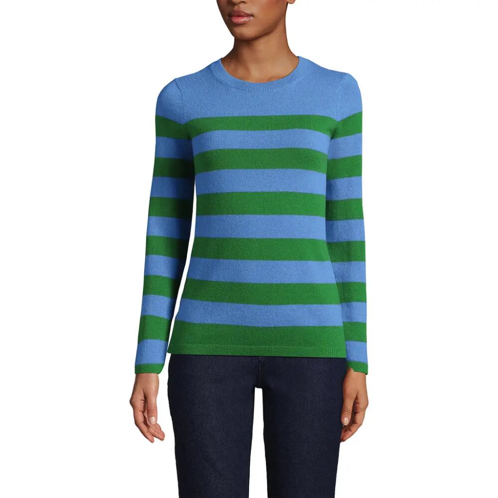 Lands' End Cashmere Sweater in Dark Cloudy Blue Stripe Cover