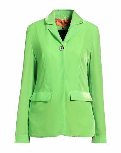 Stine Goya Woman Blazer Acid green Recycled polyester Cover