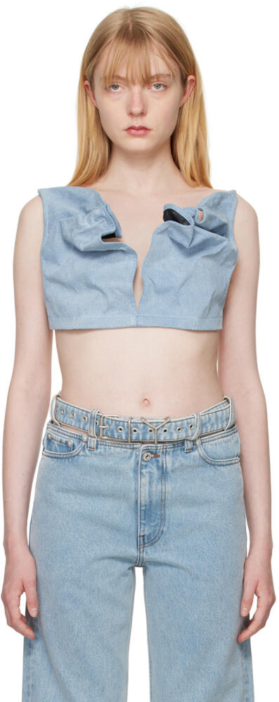 Y/Project Blue Scrunched Denim Bralette Cover