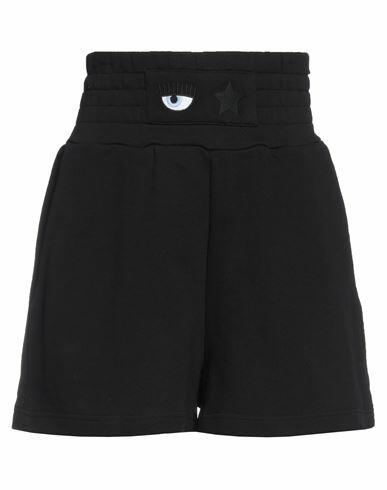 Chiara Ferragni Woman Shorts & Bermuda Shorts Black Cotton Cover