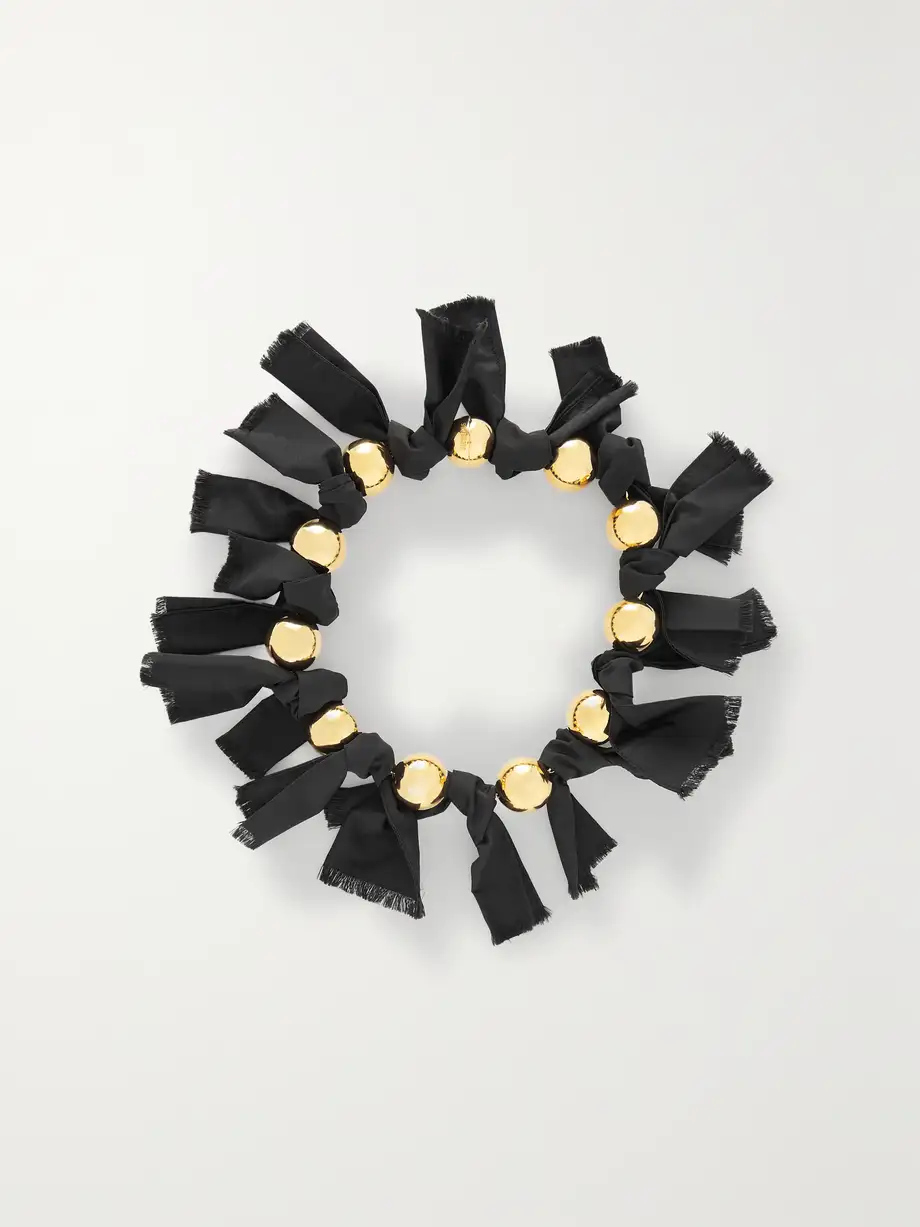 Jacquemus - Gold-tone And Taffeta Necklace - Black Cover