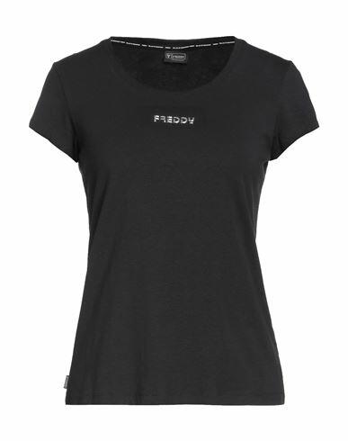 Freddy Woman T-shirt Black Cotton, Elastane Cover