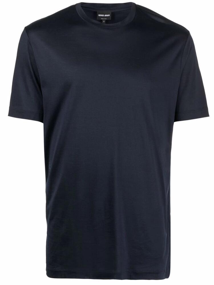 Giorgio Armani round-neck jersey T-shirt - Blue Cover