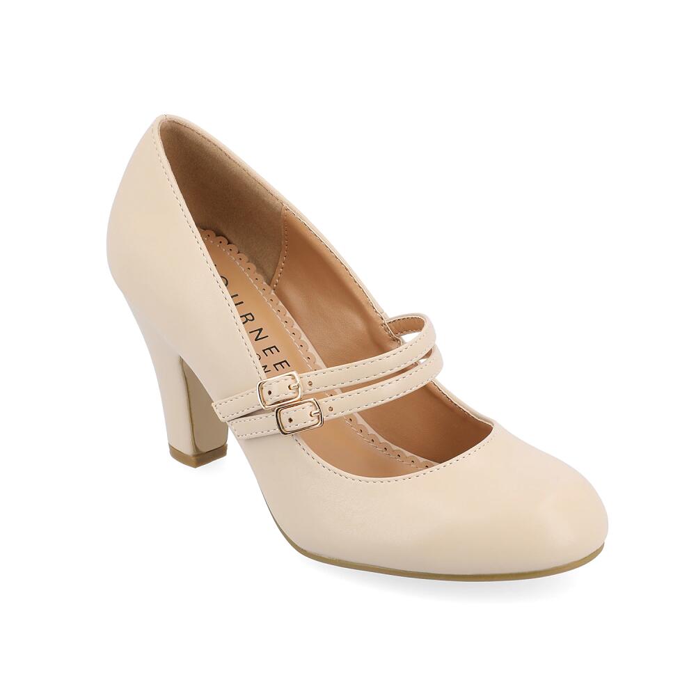 Journee Collection Wide Width Windy Mary Jane Pump | Women's | Beige Cover