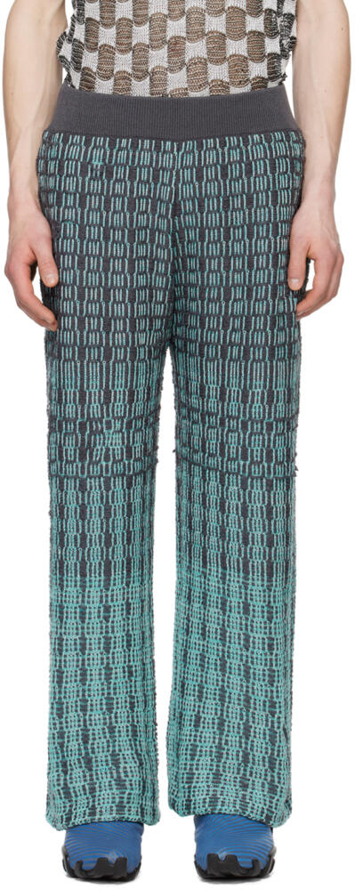 Isa Boulder SSENSE Exclusive Gray & Blue Tick Trousers Cover