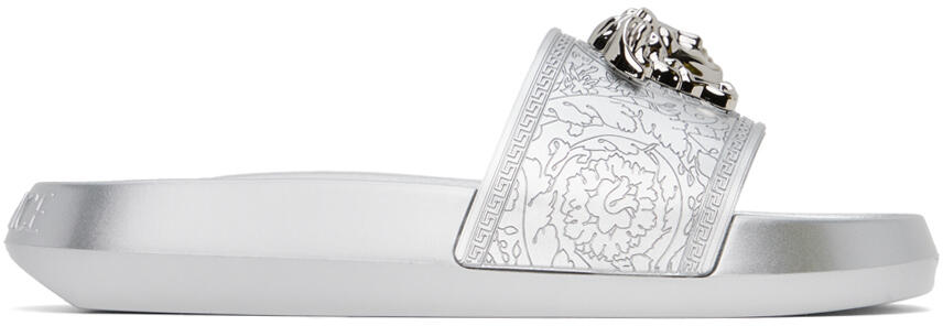 Versace Silver Palazzo Slides Cover