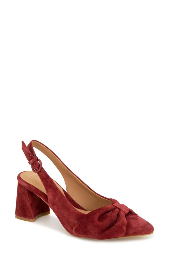 GENTLE SOULS BY KENNETH COLE Diana Slingback Pointed Toe Pump in Burnt Red Suede Cover